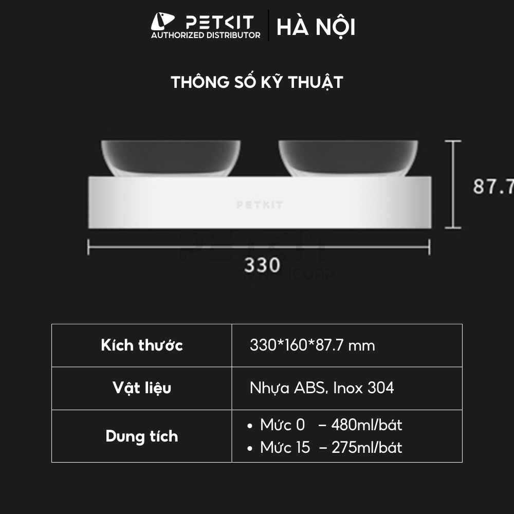 Ảnh Bát Ăn Đôi, Chén Ăn Chống Gù Cho Chó Mèo PETKIT Nghiêng 15 Độ 3