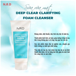 Sữa rửa mặt N.R.D - Kiểm soát nhờn, làm sạch sâu, se khít lỗ chân lông MP0688