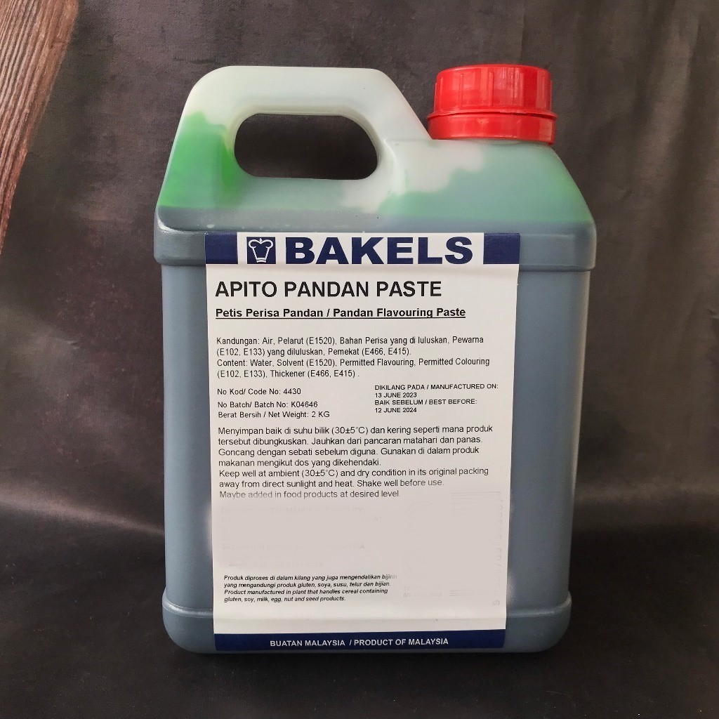 Hương lá dứa bakels can 2kg Malaysia đậm đặc tạo hương và màu - PL206A