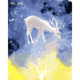 Tranh tô màu 40x50cm có khung Hươu nghệ thuật T362