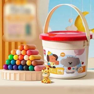 HỘP 24 MÀU ĐẤT NẶN KÈM 6 KHUÔN NẶN CHO BÉ VUI HỌC