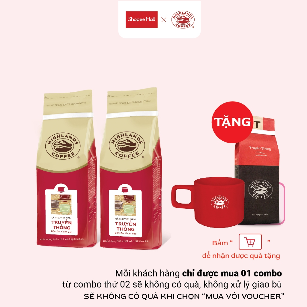 MUA 2 TẶNG 2 - Combo 2 Cà Phê Bột Truyền Thống Highlands Coffee 1kg ...