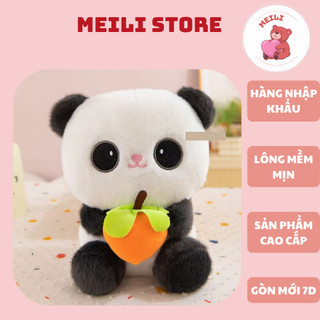 ( TẶNG QUÀ SET 10 KHẨU TRANG ) Gấu Bông Gấu Trúc Ôm Cam, Hàng Cao Cấp Mềm Mịn Size 25cm MEILI STORE
