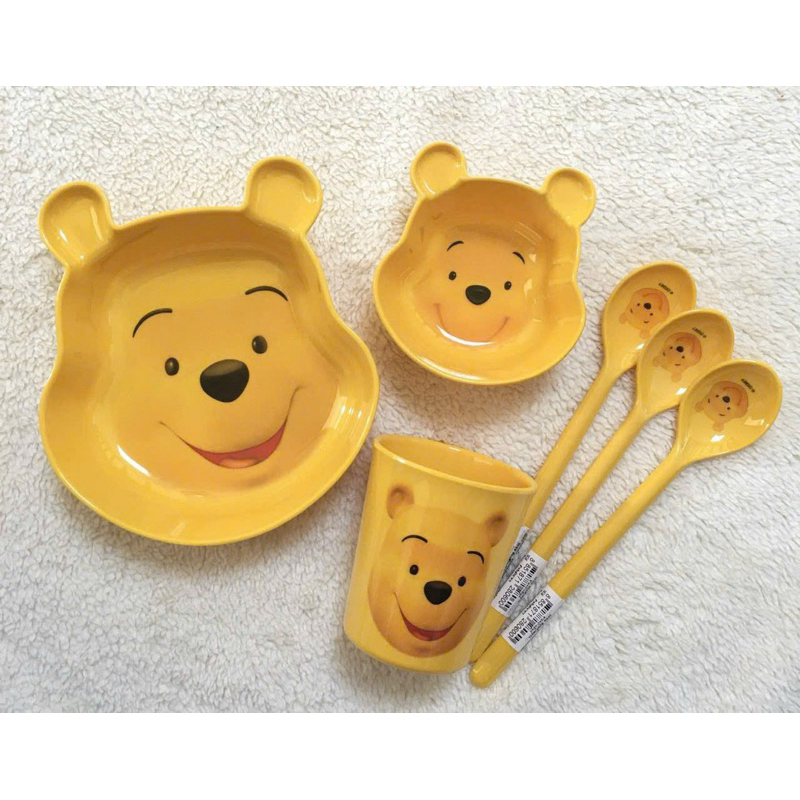 Combo Chén Bát CốcThìa Ăn Dặm Hình Gấu Pooh Thái Lan Tibongstore