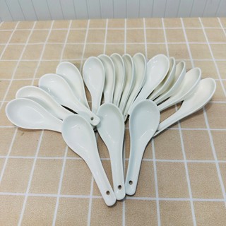Bộ 10c Muỗng sứ, Thìa Sứ trắng cao cấp, đơn giản mà sang trọng