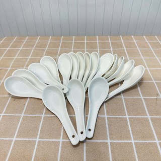 Bộ 10c Muỗng sứ, Thìa Sứ trắng cao cấp, đơn giản mà sang trọng