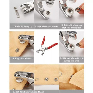 Bộ Kìm Bấm Khuy Cúc Quần Áo Kèm 100 Chi Tiết Cúc Bấm Đa Năng Nhỏ Gọn Dễ Sử Dụng 88620