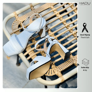 Giày Nữ Đế Cao 9P Gót Vuông Quai Ngang ARES HADU MM956 Đế Đúp Sườn Kép Bảo Hành 12T