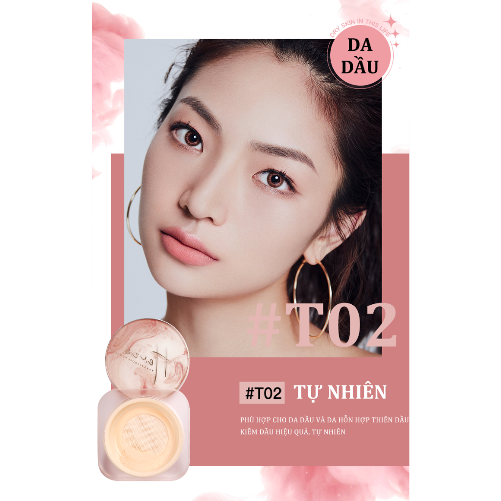 COMBO 2 hũ phấn phủ bột siêu mỏng nhẹ HEXZE 7g + 7g kiềm dầu, chống thấm nước, giữ lớp trang điểm