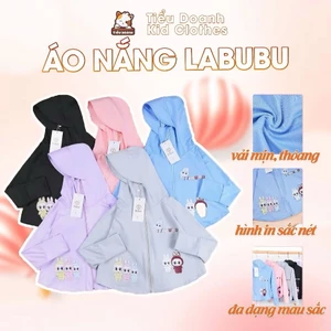 Áo chống nắng cho bé,Hình Baby Tree-Labubu,áo nắng cánh dơi,Vải thun lạnh,co dãn thoáng mát(10-35kg)