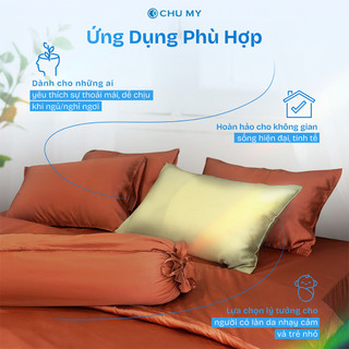 Vỏ Gối Tencel 60s Chu My Mềm Mại Thoáng Khí Chống Nhăn Giảm Nhiệt