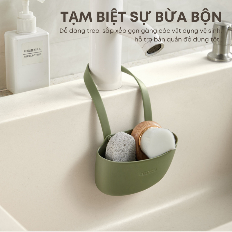 Giỏ treo đựng đồ nhà bếp nhà tắm cao cấp KooBee - Giỏ treo bồn rửa bát có rãnh thoát nước | 261