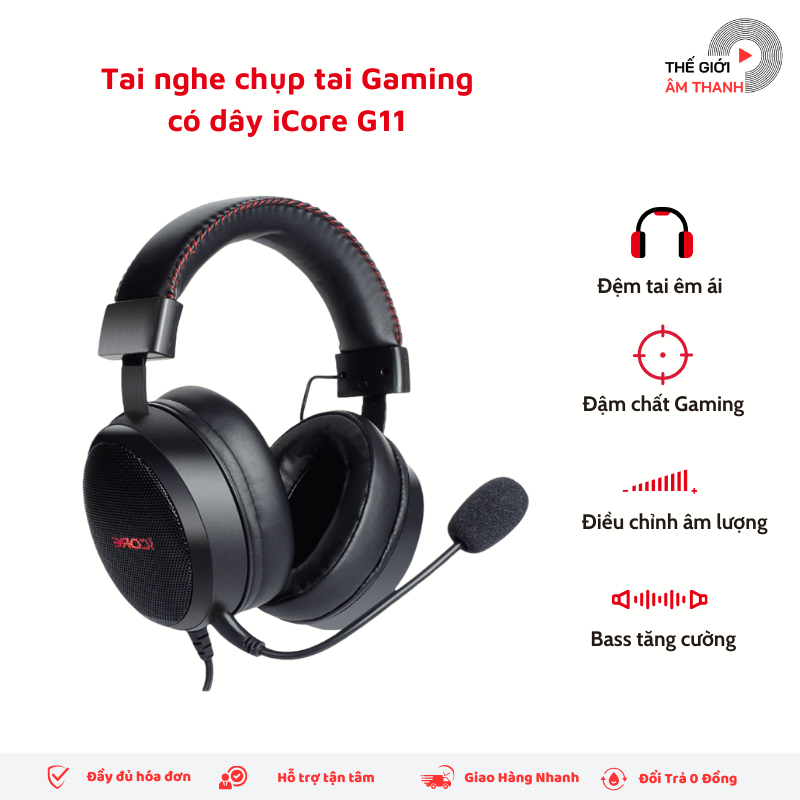 Tai Nghe Chụp Tai Gaming Có Dây iCore G11 - THẾ GIỚI ÂM THANH