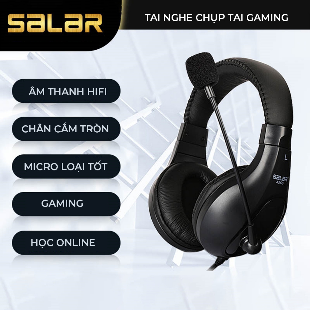 Tai Nghe Gaming Salar A566 Có Mic Chụp Tai Lớn âm Thanh Hifi Micro