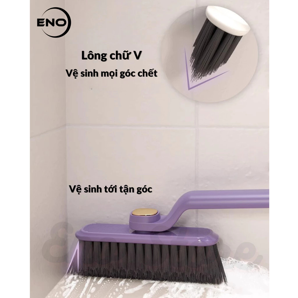 Chổi cọ nhà vệ sinh thông minh xoay 360 độ, cây chà sàn nhà tắm kèm nhíp gắp vệ sinh cống đa năng