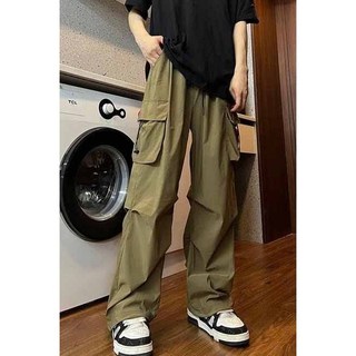 Quần ống rộng nữ nam thể thao ,quần jogger KAKI co giãn túi hộp unisex, cạp cao hộp rút phong cách K1