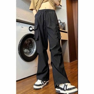 Quần ống rộng nữ nam thể thao ,quần jogger KAKI co giãn túi hộp unisex, cạp cao hộp rút phong cách K1