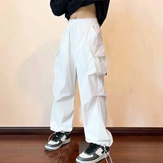 Quần ống rộng nữ nam thể thao ,quần jogger KAKI co giãn túi hộp unisex, cạp cao hộp rút phong cách K1
