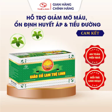 Trà giảo cổ lam Tuệ Linh [Chính hãng] - Hỗ trợ ổn định đường huyết, huyết áp mỡ máu - Hộp 25 túi lọc