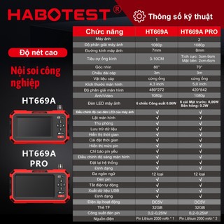 HABOTEST HT669A Độ phân giải cao có độ phân giải cao 1080p HD Video 32G Lưu trữ IP67 Nốt ống nội soi ống nội soi ống nội