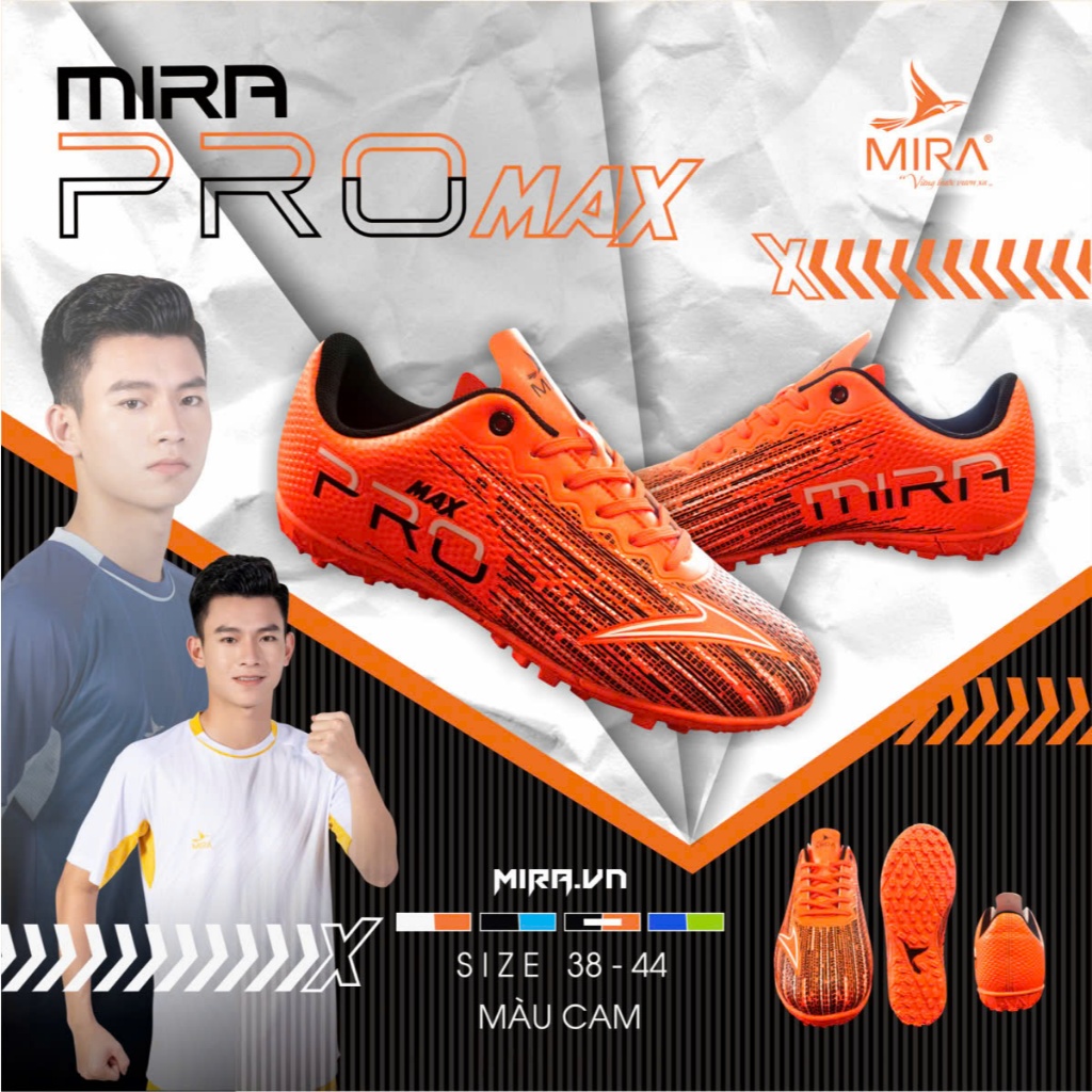 (Khâu Full Đế) Giày Bóng Đá Cao Cấp Chính Hãng Mira Promax Trẻ Em - Người Lớn - Bám Sân Tốt