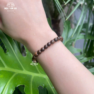 Vòng tay trầm hương Mộc Tâm An Sánh Chìm và Trầm Tốc hạt tròn đơn- 6mm & 8mm - Vòng tay Nam Nữ
