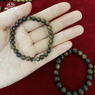 Vòng tay trầm hương Mộc Tâm An Sánh Chìm và Trầm Tốc hạt tròn đơn- 6mm & 8mm - Vòng tay Nam Nữ