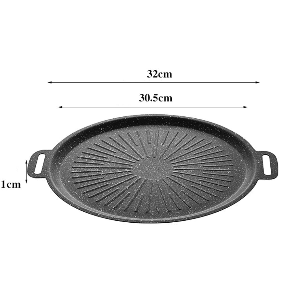 Chảo nướng chống dính Hàn Quốc size 32cm chảo nướng thịt BBQ không dầu dùng được cho mọi loại bếp