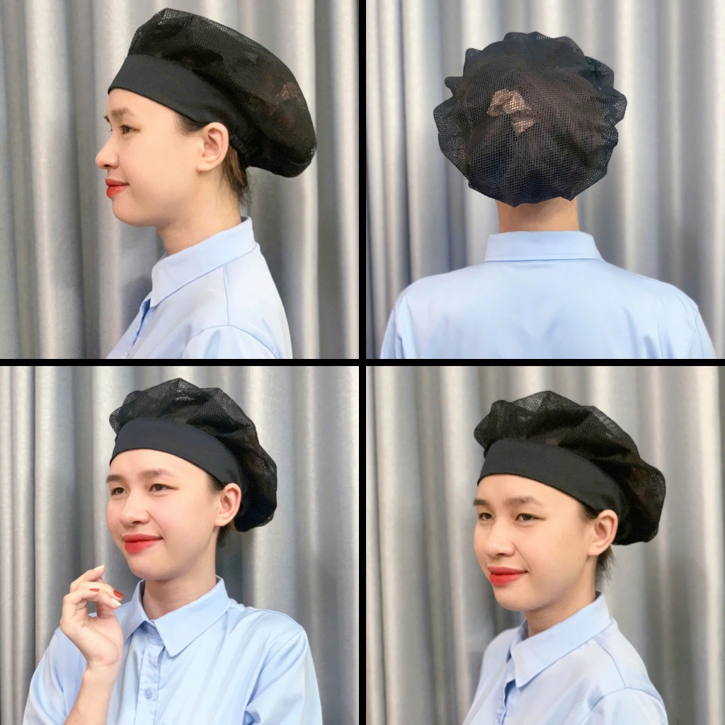 Nón Lưới Công Nhân Unisex - Giữ Tóc Gọn Gàng Cho Môi Trường Bếp, Nhà Máy Sản Xuất