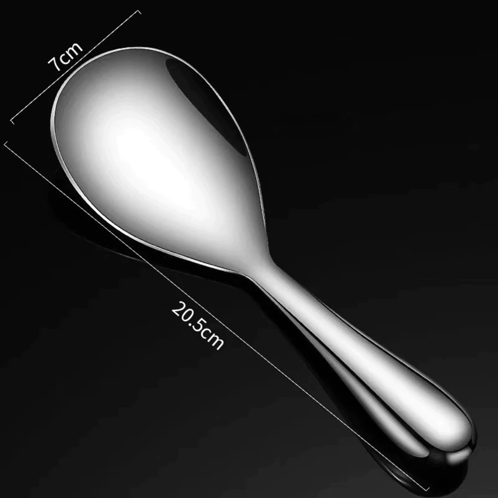 Muôi Xới Cơm Inox SUS 304 Cao Cấp, Muỗng, Vá, Thìa Xới Cơm Sáng Bóng, Cách Nhiệt Tiện Lợi