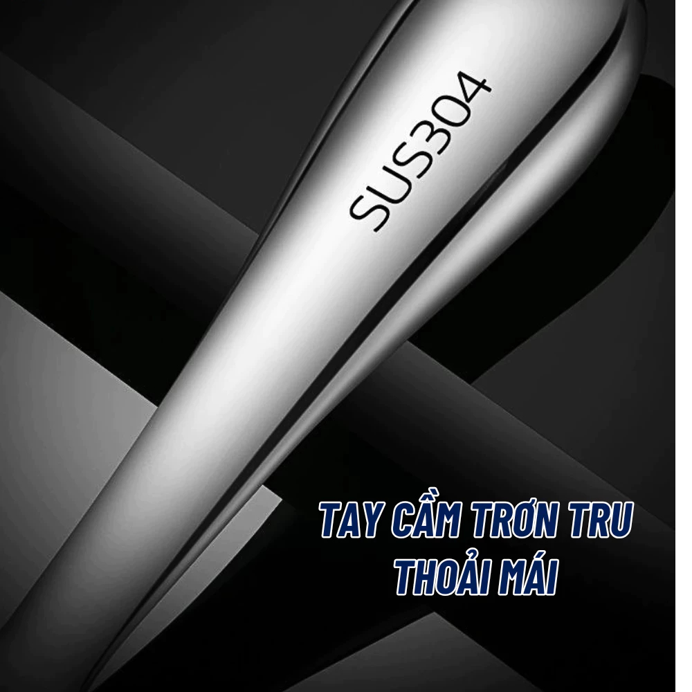 Muôi Xới Cơm Inox SUS 304 Cao Cấp, Muỗng, Vá, Thìa Xới Cơm Sáng Bóng, Cách Nhiệt Tiện Lợi