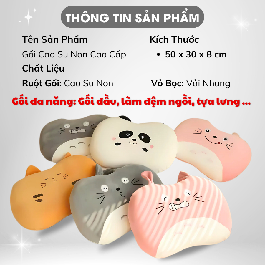 Ảnh Gối Cao Su Non Cao Cấp Dùng Gối Đầu Đệm Ngồi Tựa Lưng Hỗ Trợ Đau Vai Gáy Cho Văn Phòng Gối Ngủ êm Mềm Vỏ Gối Dễ Thương 2