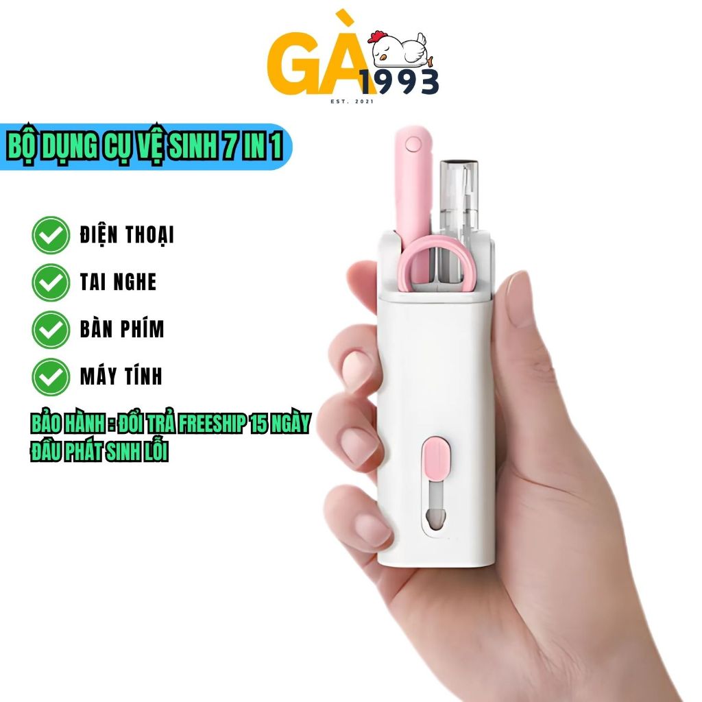 Bộ Vệ Sinh 7 in 1 Đa Năng – Dùng Cho Laptop, Bàn Phím, Tai Nghe – Nhỏ Gọn, Tiện Lợi, Dễ Mang Theo | BigBuy360 - bigbuy360.vn