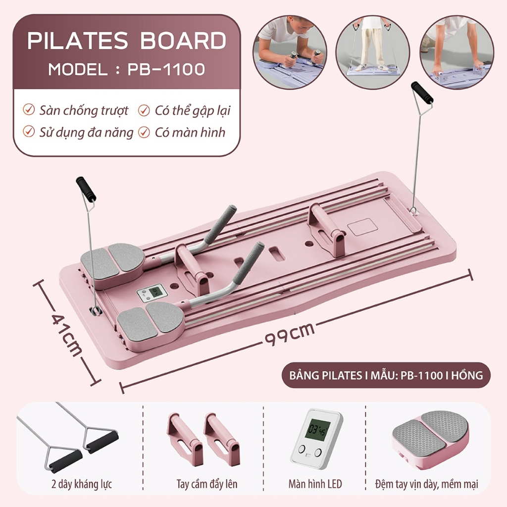 Ảnh BG Dụng cụ Tập PILATES đa năng, có thể gấp gọn, hỗ trợ đa bài tập, chất liệu cao cấp PB-1100 4