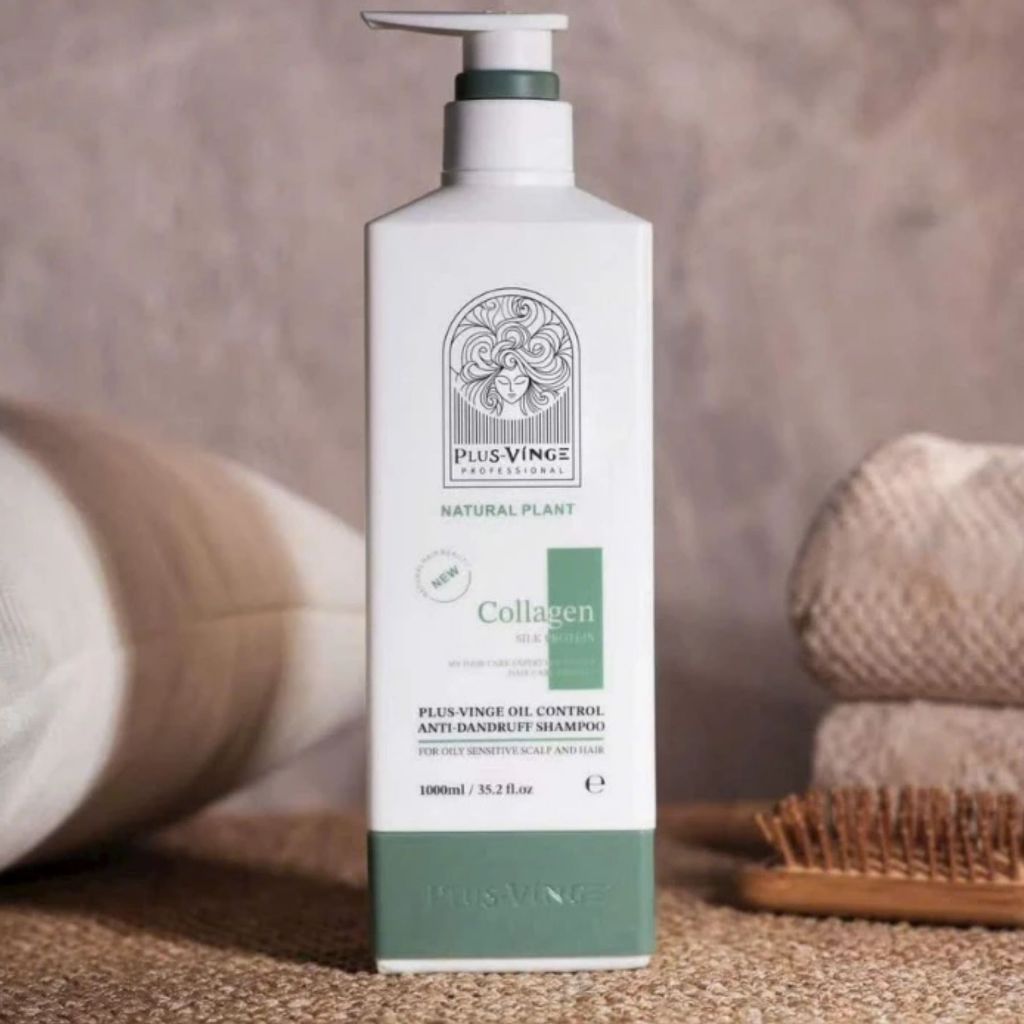 Dầu Gội Xả Plus Vinge Collagen 1000ml | Chăm Sóc Tóc Khô Xơ, Mềm Mượt & Bóng Khỏe Chuẩn Salon