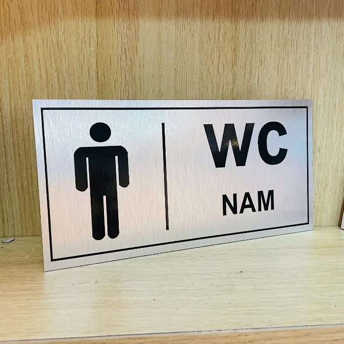 Bảng wc nam nữ,bảng mica kích thước 20x10 cm nền xanh + chữ trắng ...