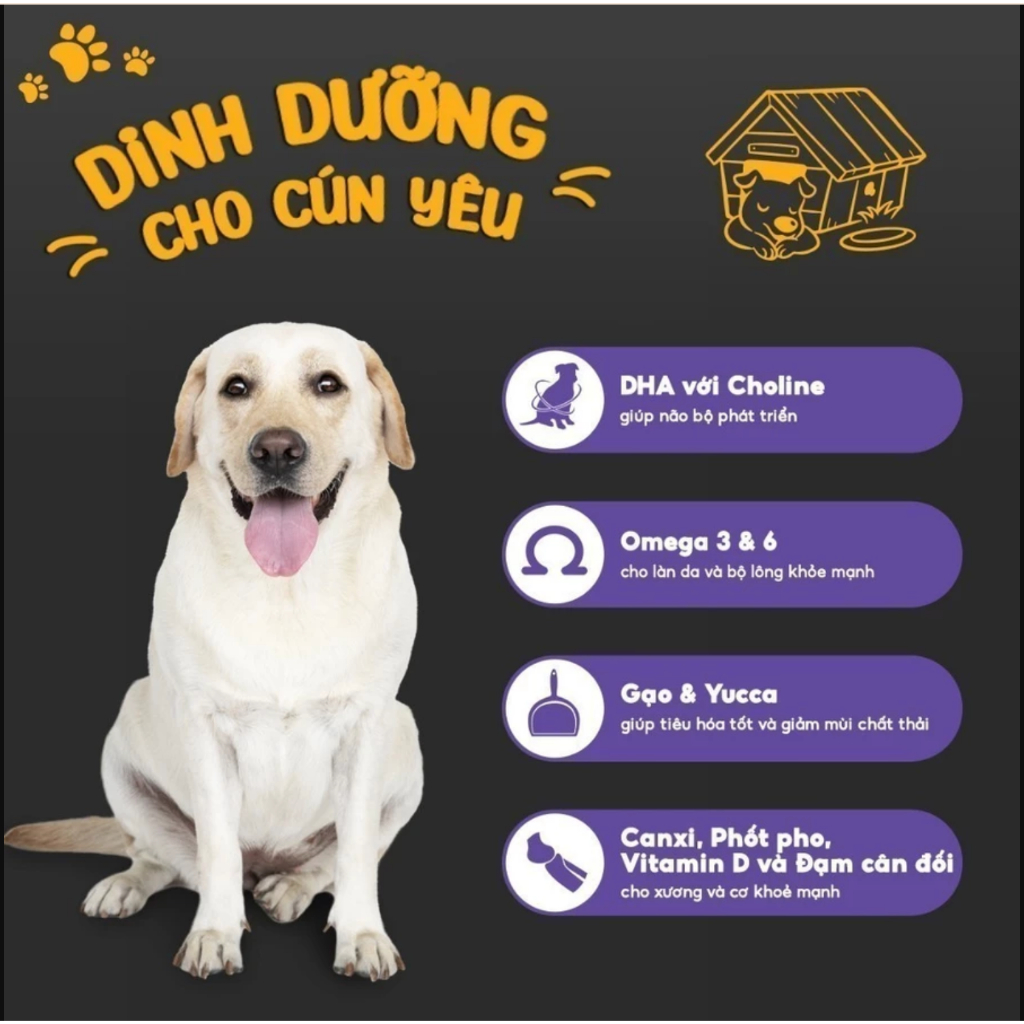 Hạt Ganador Premium cho chó con vị Sữa&DHA 3kg và 400g tăng cường miễn dịch, giúp xương chắc khỏe
