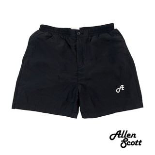 Quần Short Dù Nhăn AS Basic 2 Lớp Nam Nữ - Lưng Chun Thêu Logo Nổi