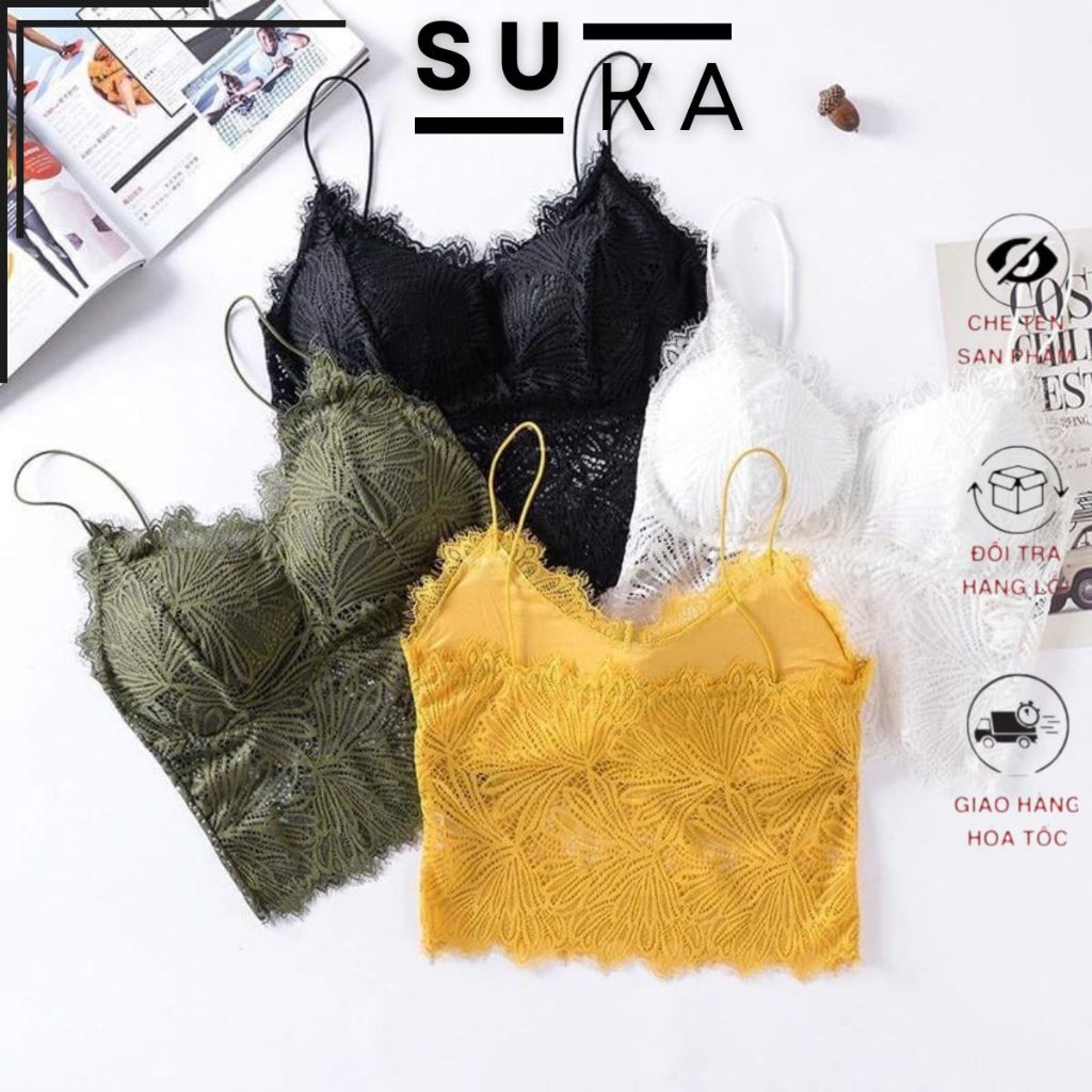 Áo lót Bra ren ,Áo bra 2 dây có đệm ngực dáng croptop 2817
