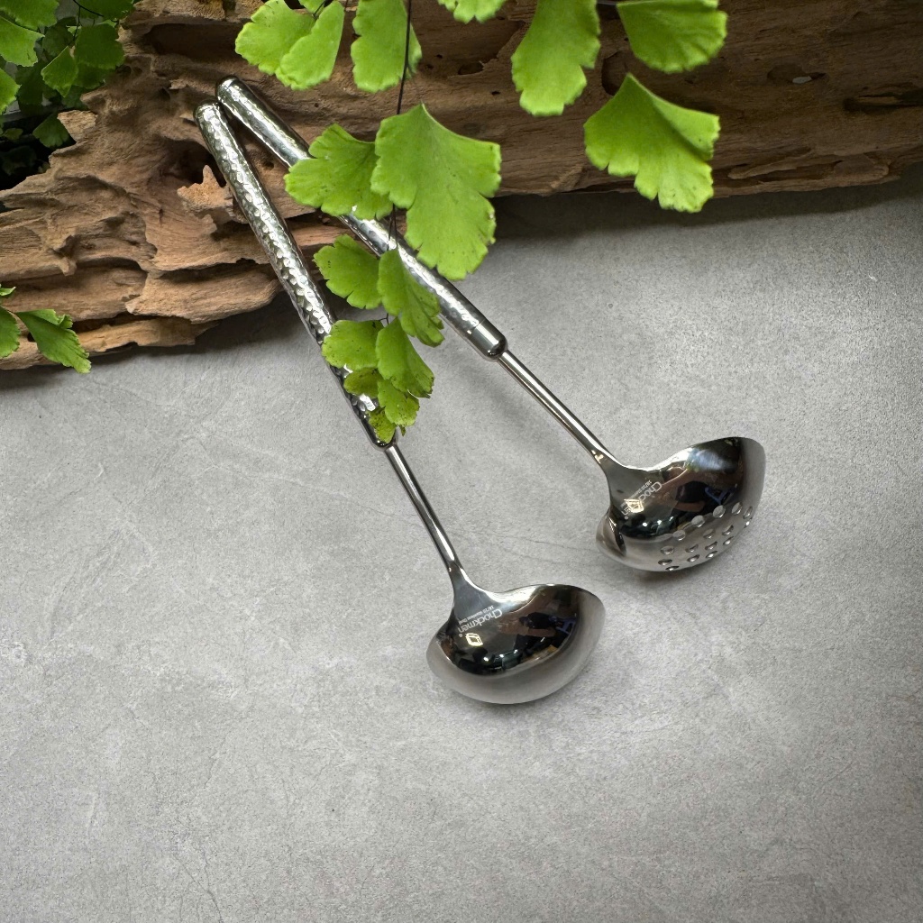 Muôi Canh CHOCKMEN Inox 18/10 Cao Cấp Muôi Vớt Muỗng Thủng Vá Múc Canh Thìa Canh SET SẦN TRÒN