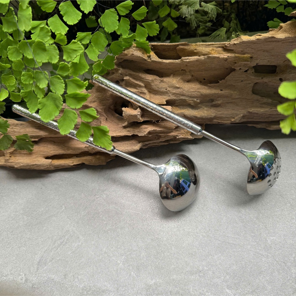 Muôi Canh CHOCKMEN Inox 18/10 Cao Cấp Muôi Vớt Muỗng Thủng Vá Múc Canh Thìa Canh SET SẦN TRÒN