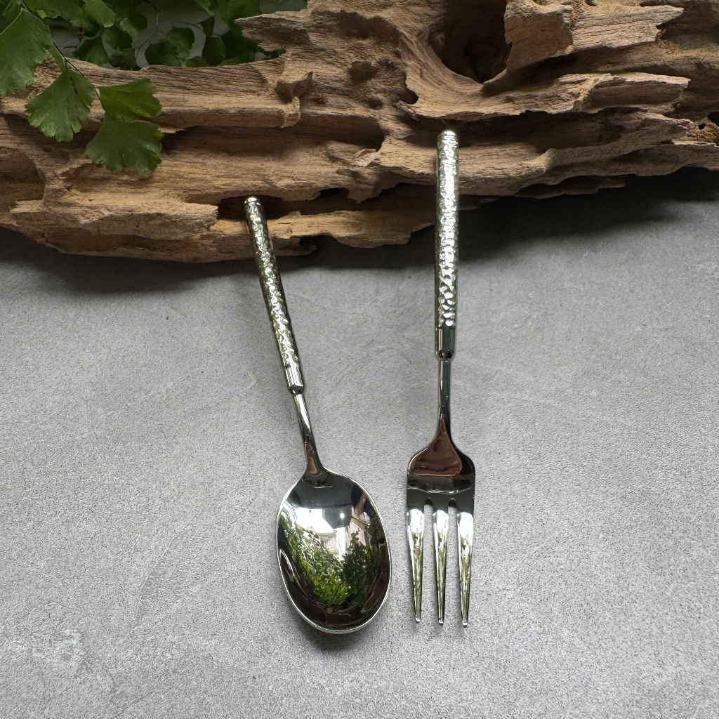 Dĩa Hoa Quả CHOCKMEN Inox 18/10 Cao Cấp Thìa Bánh Thìa Flan Dĩa Ăn Trái Cây SET SẦN TRÒN