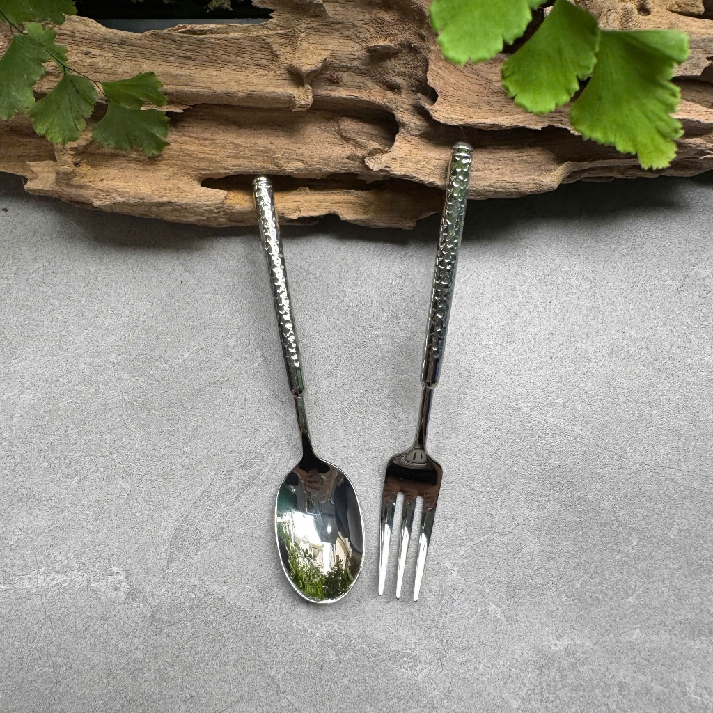 Dĩa Hoa Quả CHOCKMEN Inox 18/10 Cao Cấp Thìa Bánh Thìa Flan Dĩa Ăn Trái Cây SET SẦN TRÒN