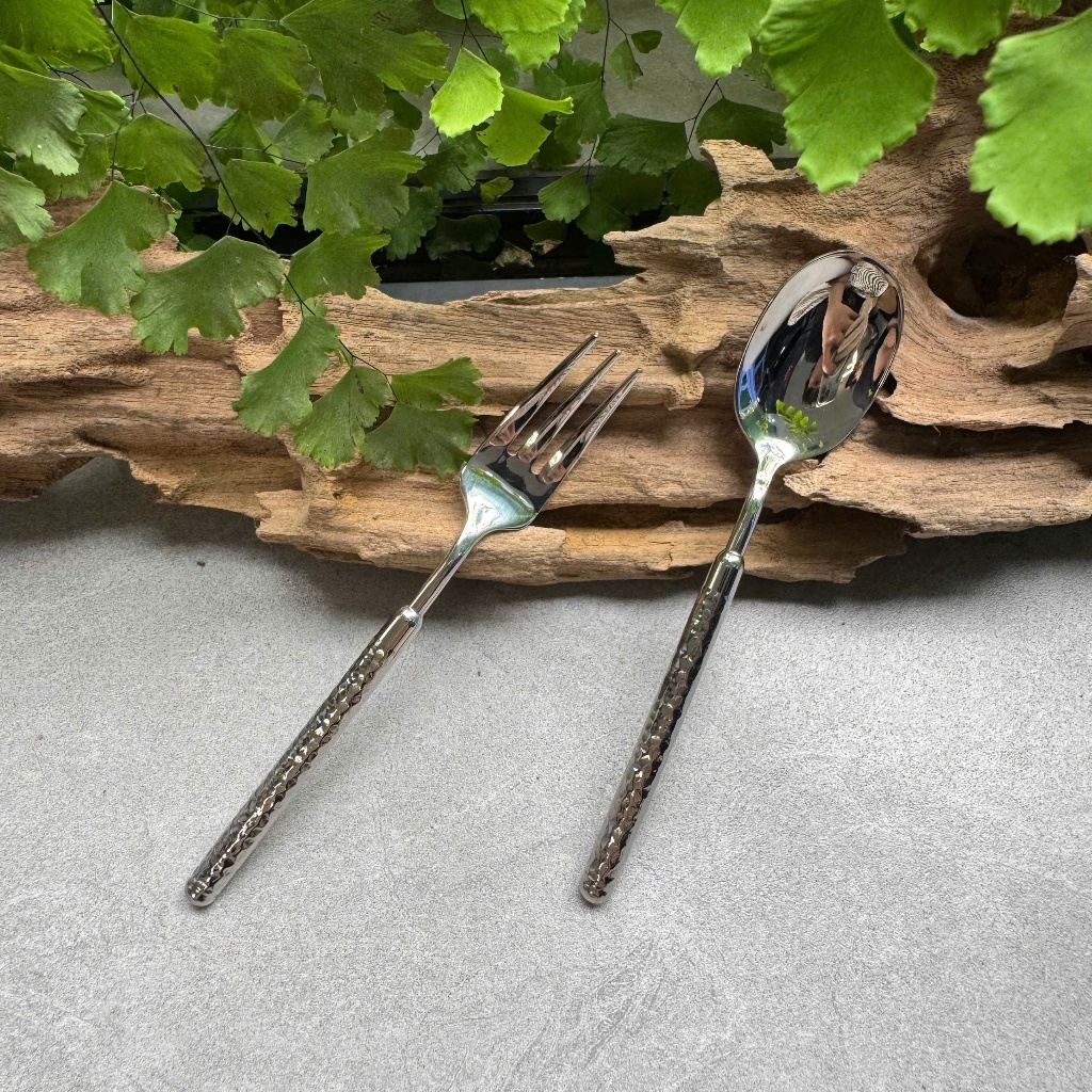 Dĩa Hoa Quả CHOCKMEN Inox 18/10 Cao Cấp Thìa Bánh Thìa Flan Dĩa Ăn Trái Cây SET SẦN TRÒN