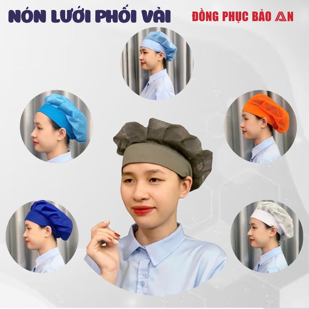 Nón Lưới Công Nhân Unisex - Giữ Tóc Gọn Gàng Cho Môi Trường Bếp, Nhà Máy Sản Xuất