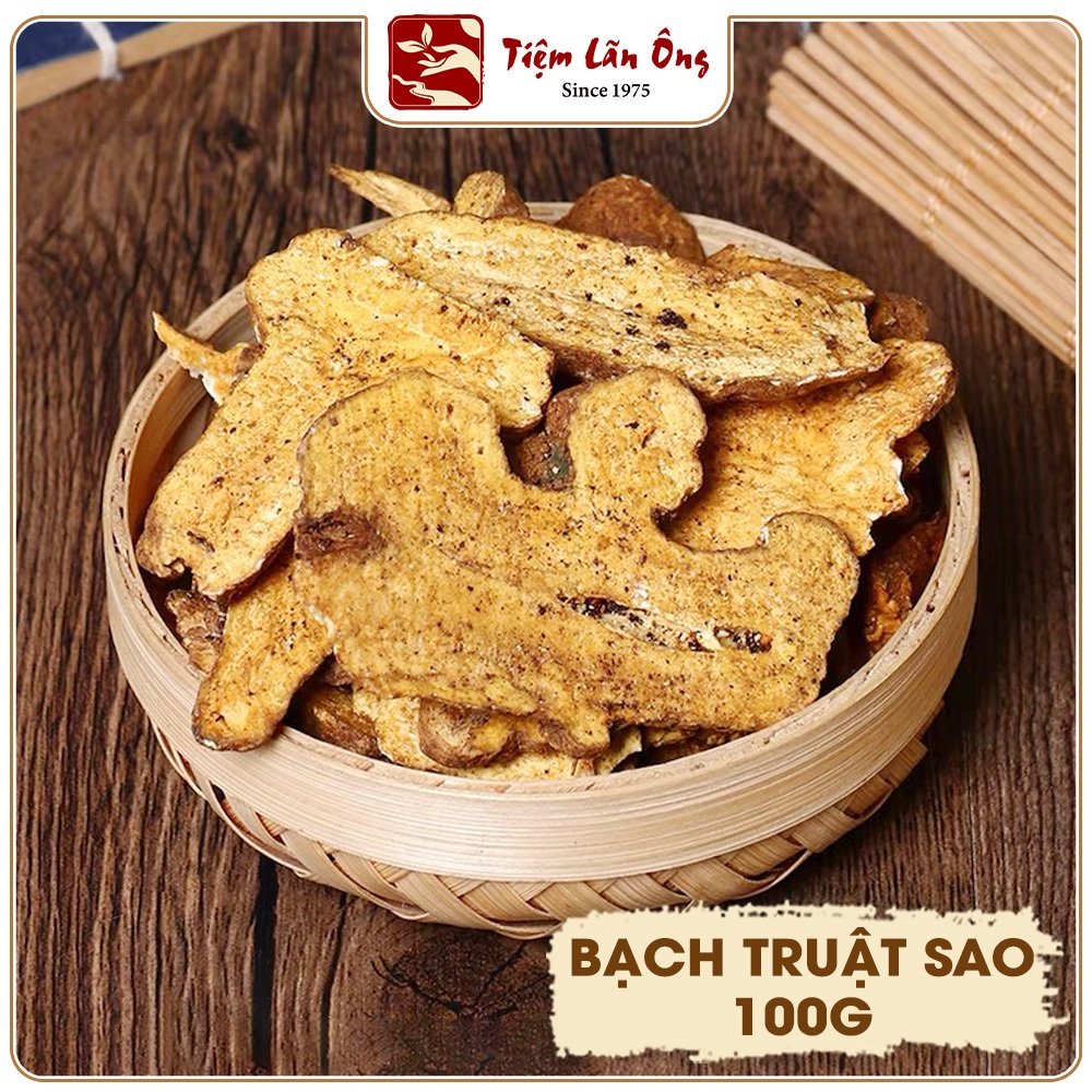 Bạch truật sao vàng, hạ thổ 100g, thái lát, khô, thơm, sạch - Tiệm Lãn Ông
