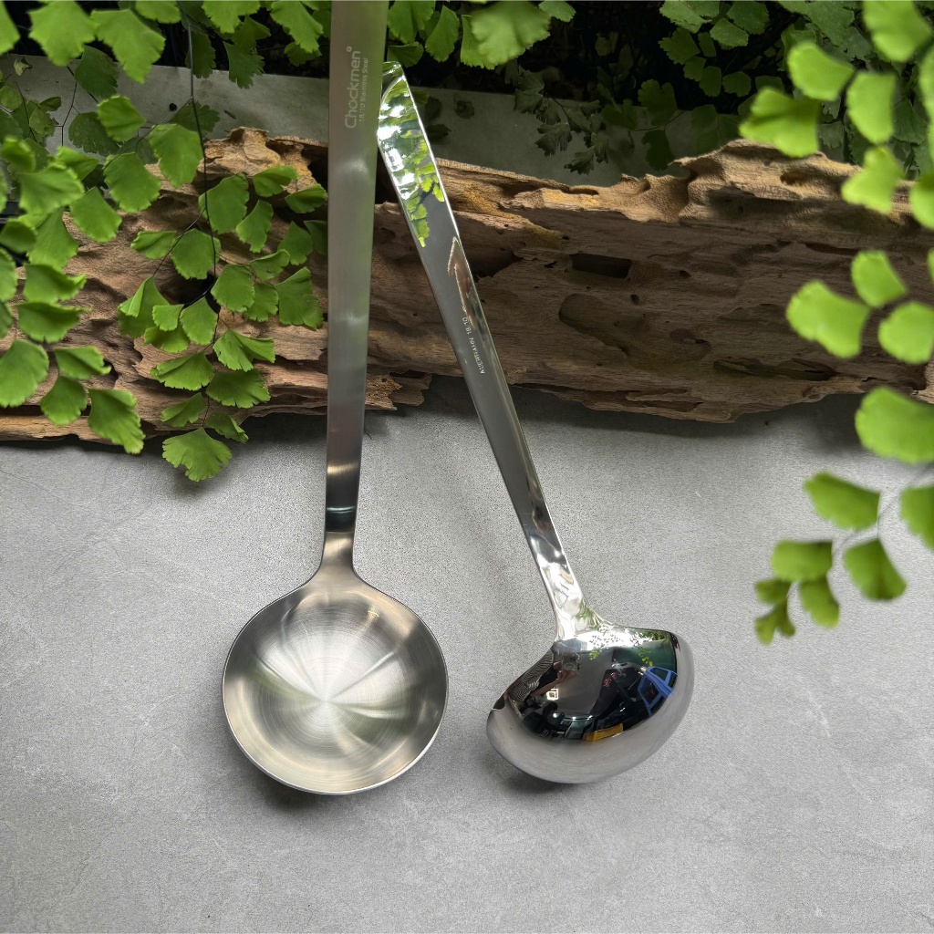 Muôi Canh CHOCKMEN Inox 18/10 Siêu Dày Muỗng Múc Canh Thìa To Muôi Canh Vá Nhà Bếp Nguyên Khối