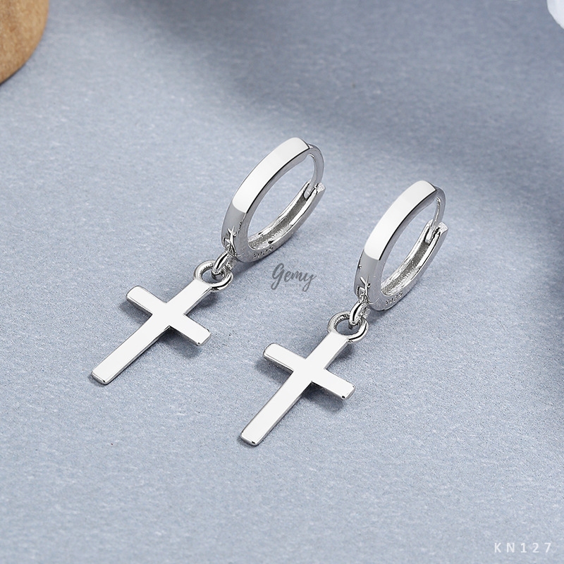 Khuyên tai bạc nam thánh giá chữ thập nhiều mẫu cá tính xi vàng trắng(1chiếc) | GEMY SILVER K114 KN108 KN122 KN127 KN145