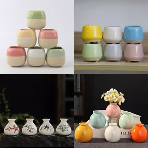Bộ sưu tập chậu trồng cây, trồng sen đá, cắm hoa mini bằng gốm sứ dễ thương