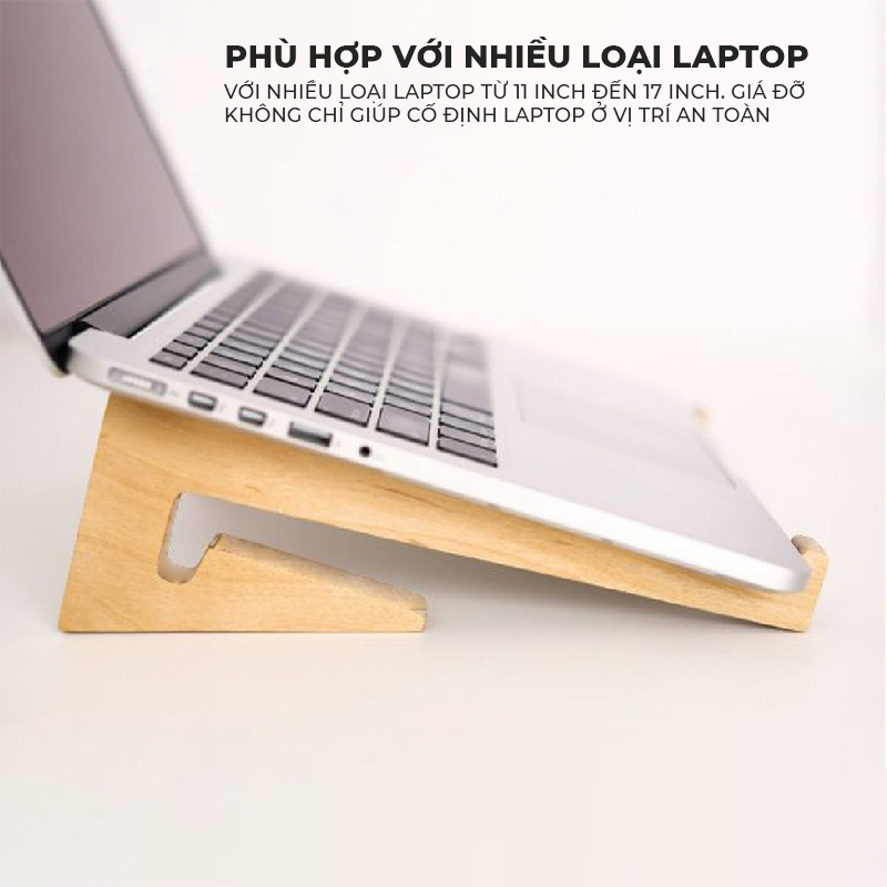Ảnh Giá đỡ laptop, giá để máy tính, kệ kê màn hình chất liệu gỗ giúp tản nhiệt - PG01 2